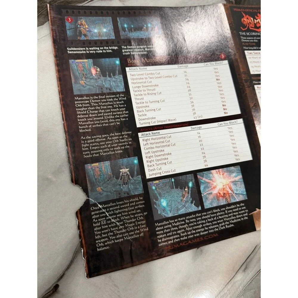 Onimusha: Warlords Official Strategy Guide Ps1 Capcom Secrets Section!